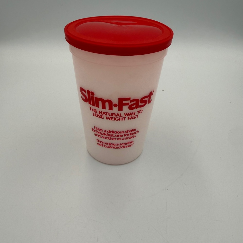 Vintage Slim-Fast Shaker Cup with Red Lid Thompson Medical Co Retro 8oz Shaker
